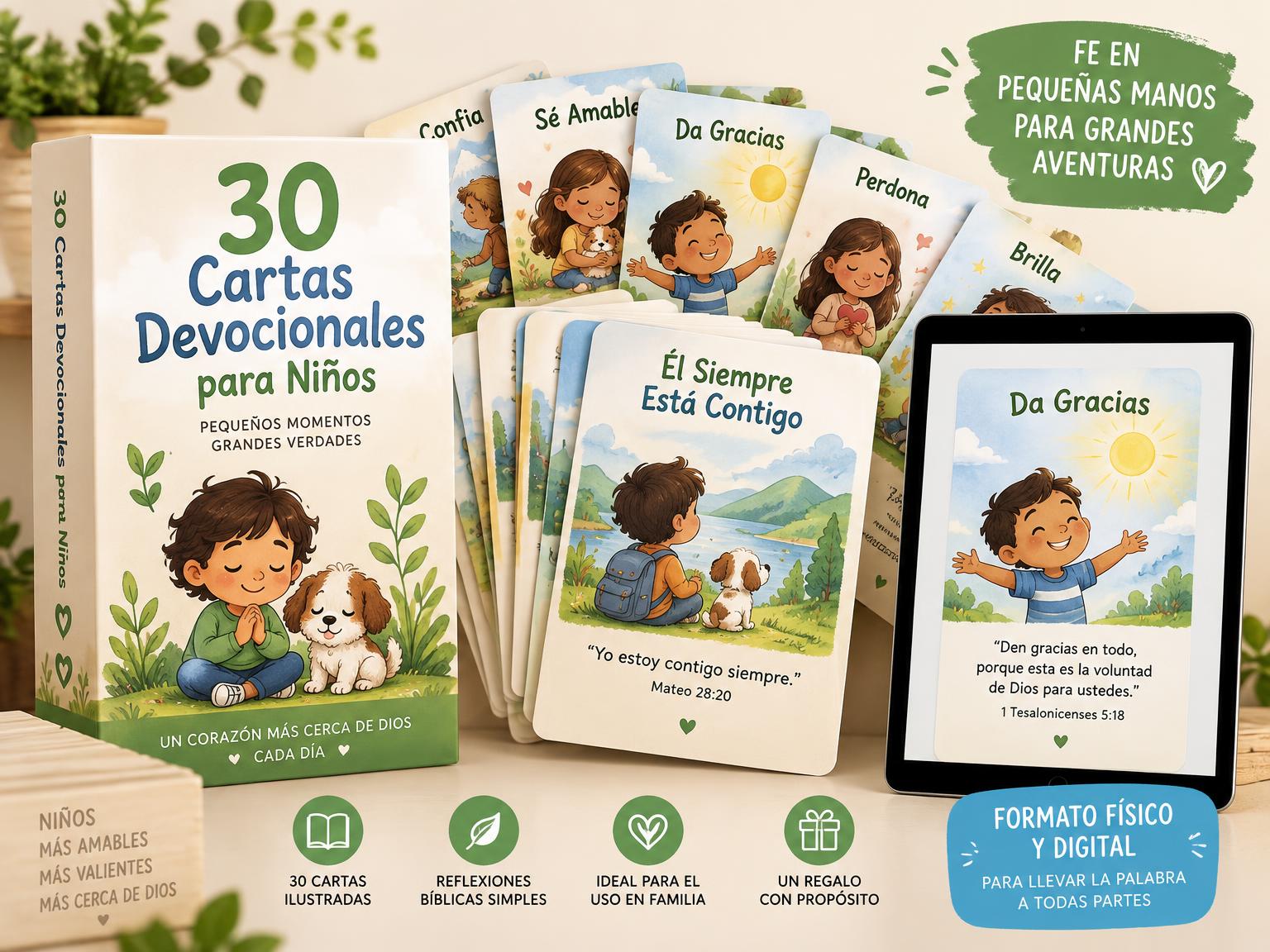 Las 30 Cartas Devocionales para Niños en pantalla